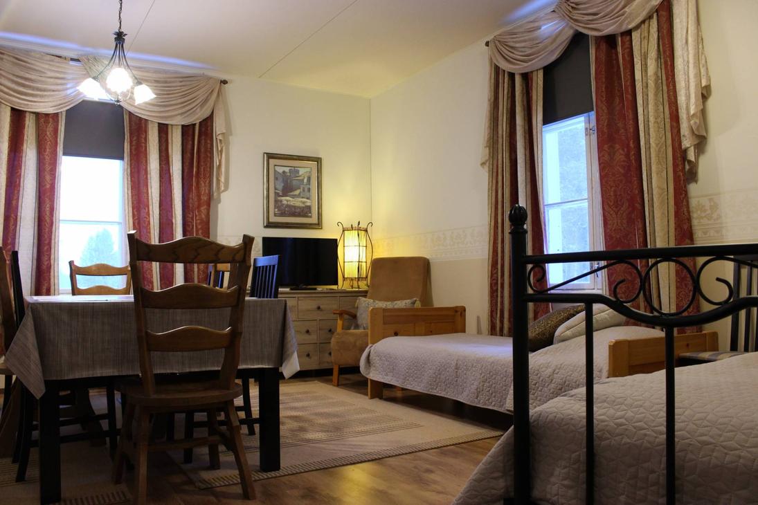 Mantan Majatalon Suma-huoneiston tupakeittiö.