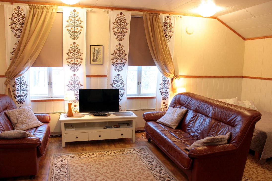 Kaplas-huoneiston olo-ja makuuhuoneen yhdistelm&auml;